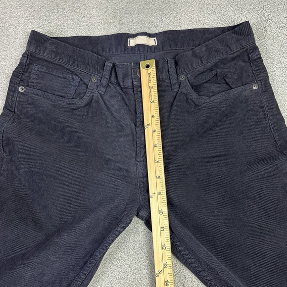 Uniqlo Pants Mens 33x32 Black Corduroy Trousers Slim Straight Casual Office READ - Picture 9 of 10